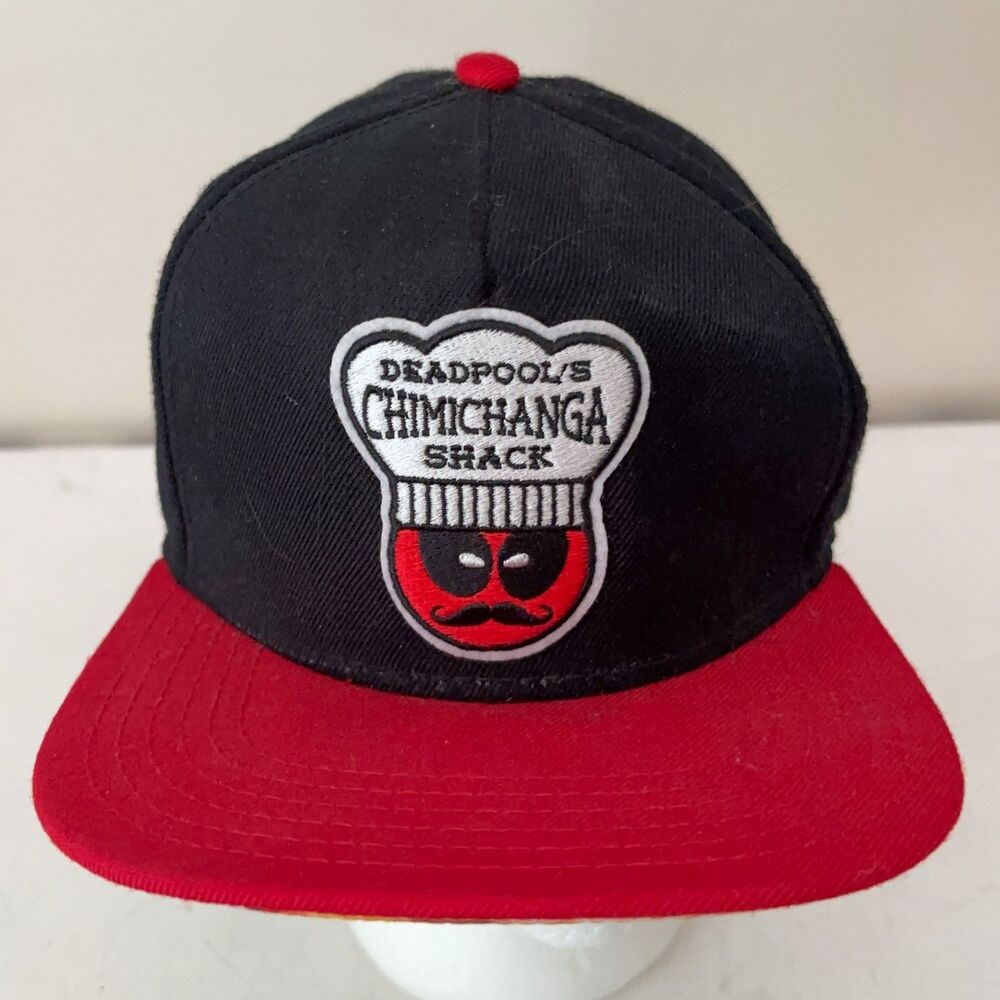 Marvel Deadpool Chimichanga Shack Snapback Hat Embroidered O/S Black Red